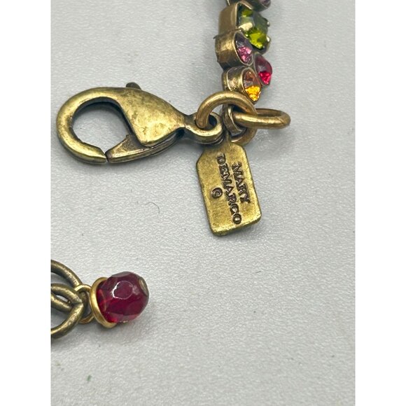 Mary DeMarco Vintage Inspired Bracelet with Glass Stones & Leaf Bronze Tone - Picture 4 of 6